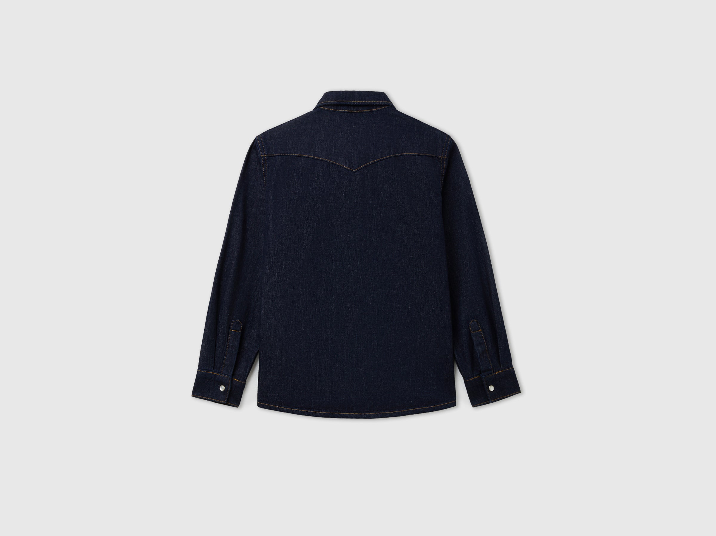 United Colors of Benetton camicia western denim scuro cotone
