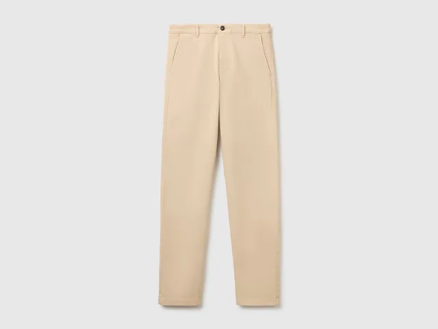 Benetton chinos slim cotone pantaloni uomo taglia 48