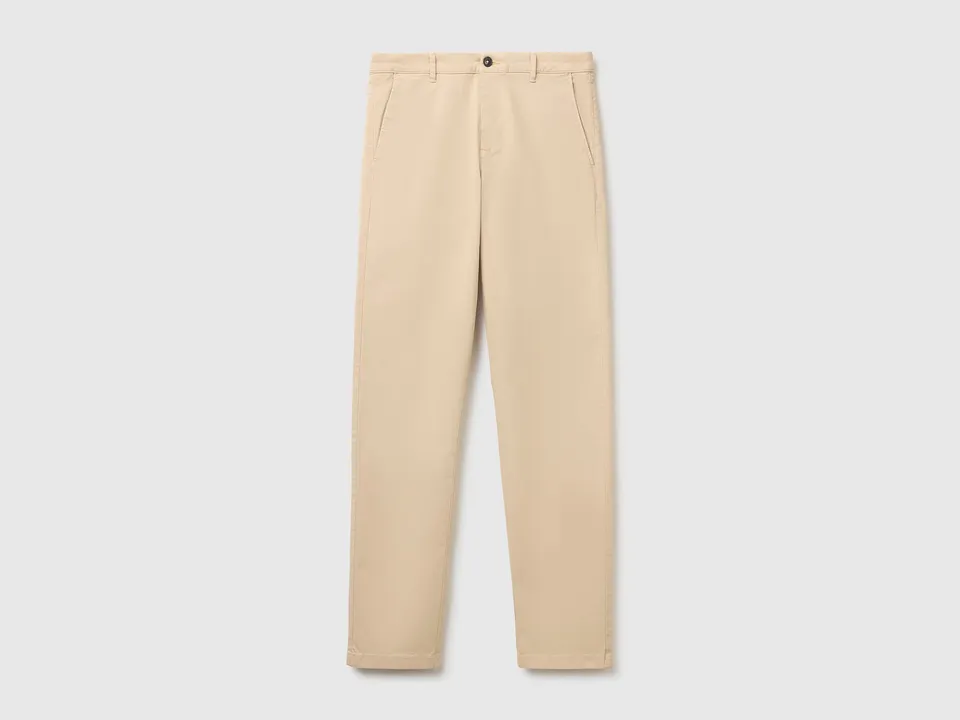 Benetton chinos slim cotone pantaloni uomo taglia 48