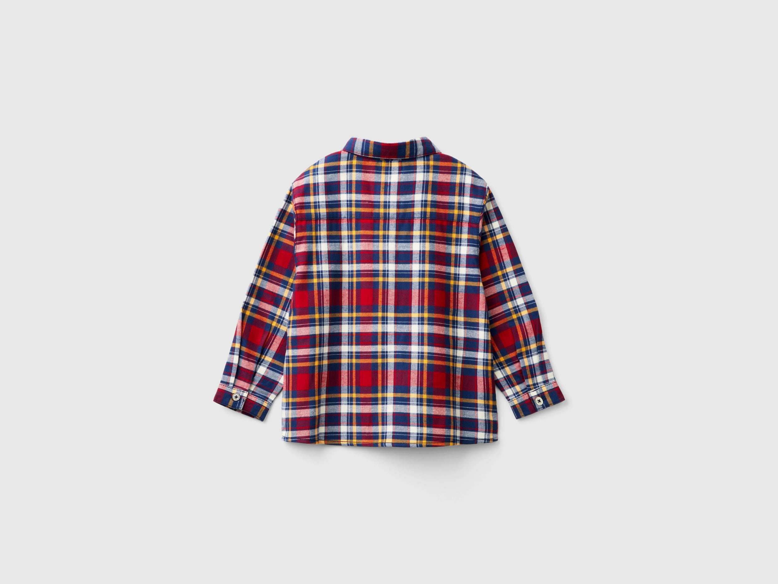 United Colors of Benetton Camicia Quadri Cotone Bimbo Manica Lunga