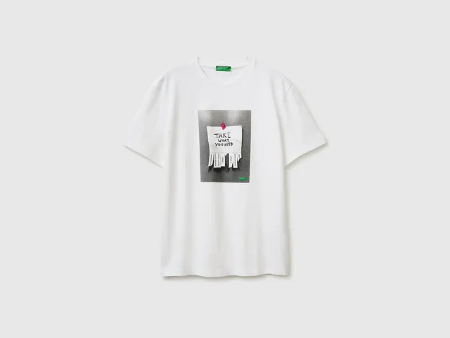 United Colors of Benetton T-Shirt Stampa Cotone Bio M