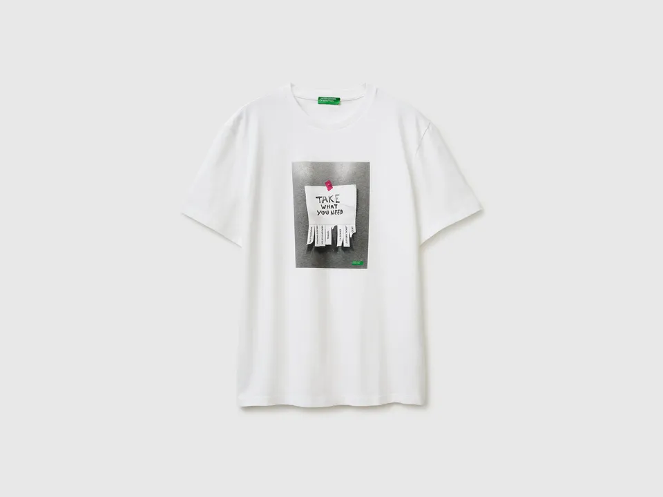 United Colors of Benetton T-Shirt Stampa Cotone Bio M