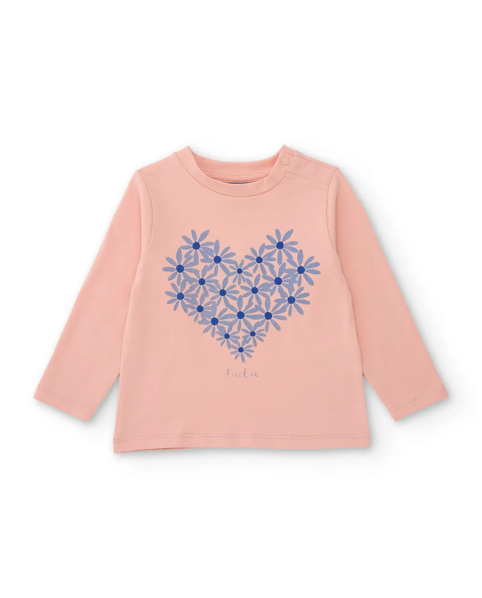 TucTuc Magliette Maglia Bambina Maniche Lunghe Rosa Chiaro
