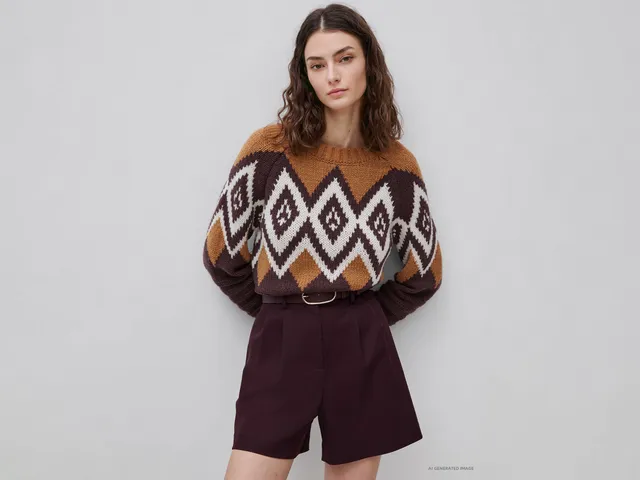 United Colors of Benetton Nordic maglione lana fantasia