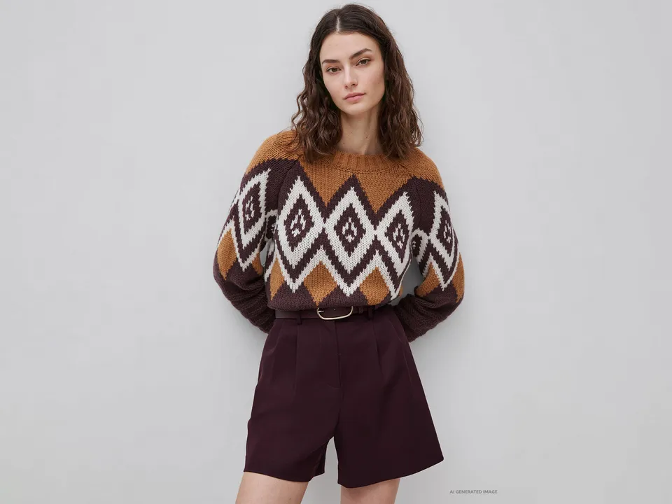 United Colors of Benetton Nordic maglione lana fantasia