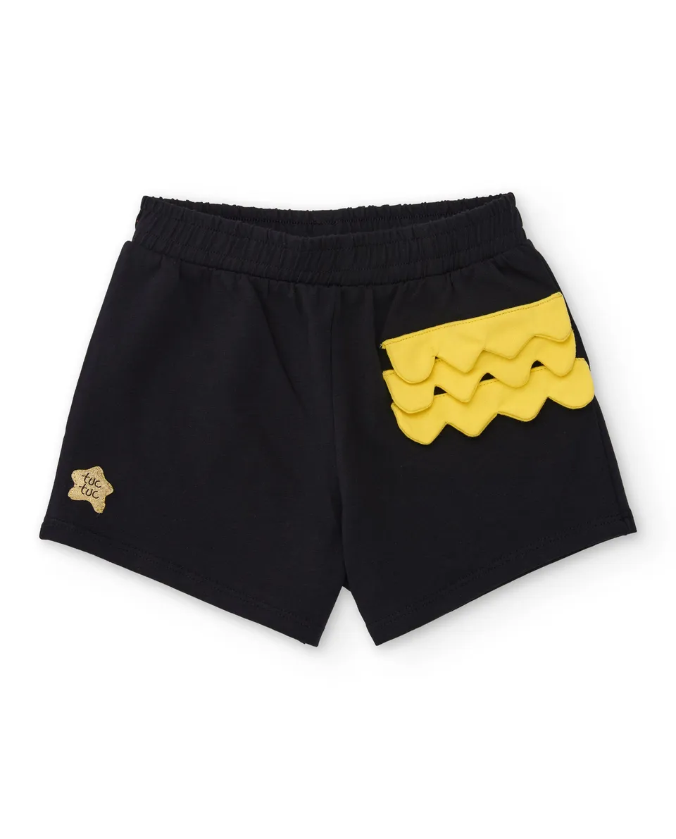 TucTuc Bermuda Shorts Nero Jersey 6M-10A Onde