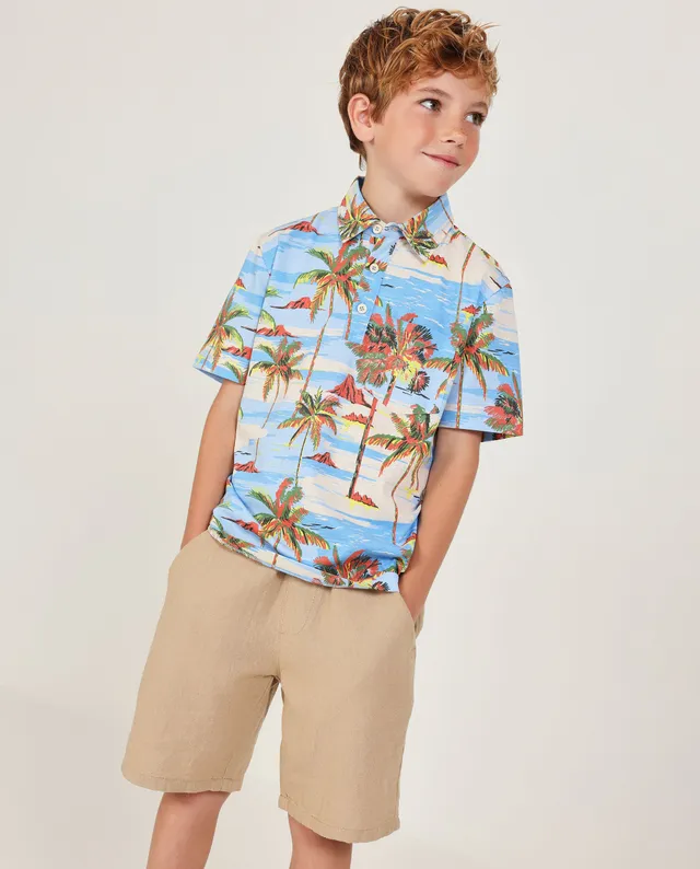 TucTuc Magliette t-shirt bambino blu stampa tropicale