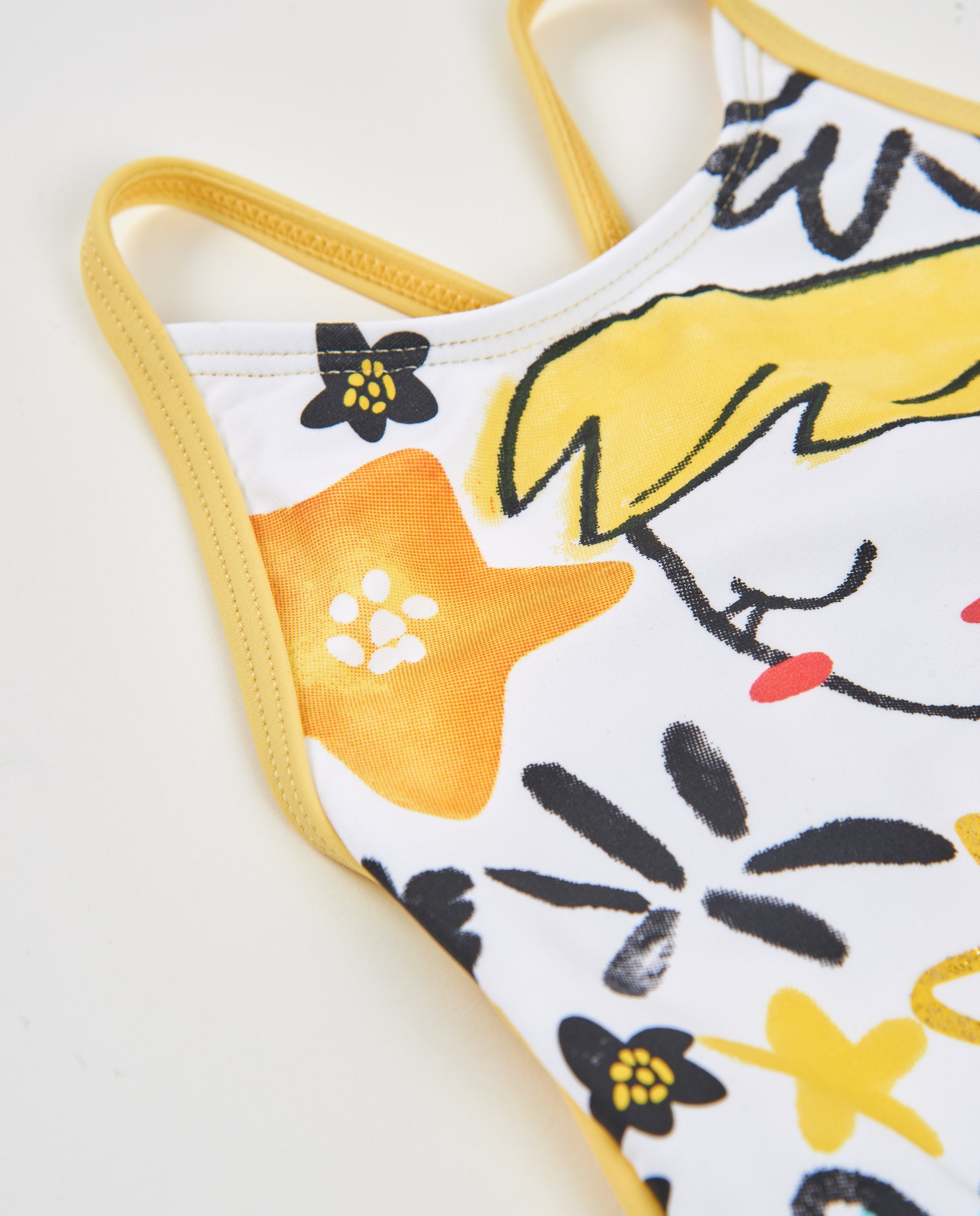 TucTuc Costumi Costume Bambina Giallo Dettaglio Pinna