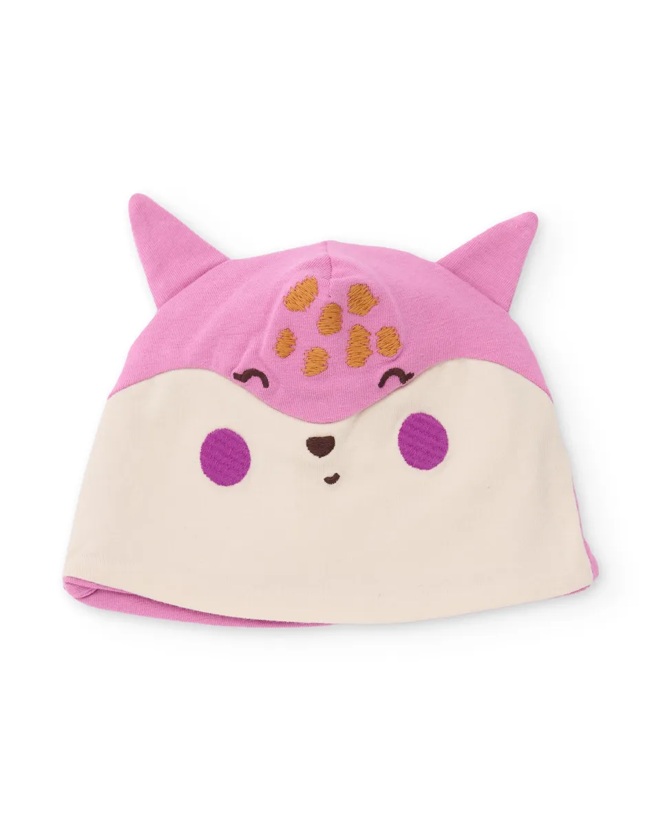 TucTuc Cappello bebè maglia volpe rosa taglia U