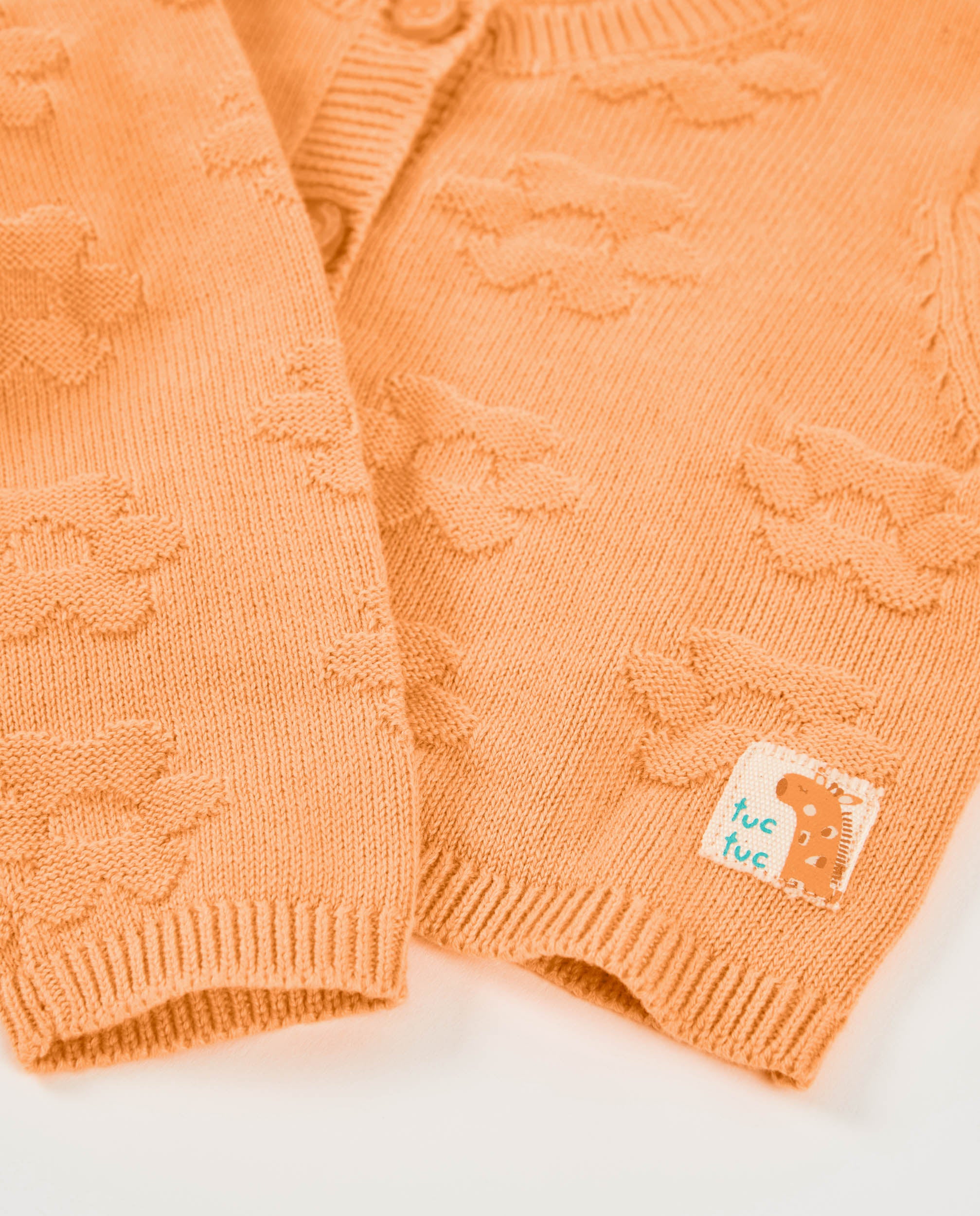 TucTuc Maglioni cardigan neonato arancione bottoni floreale