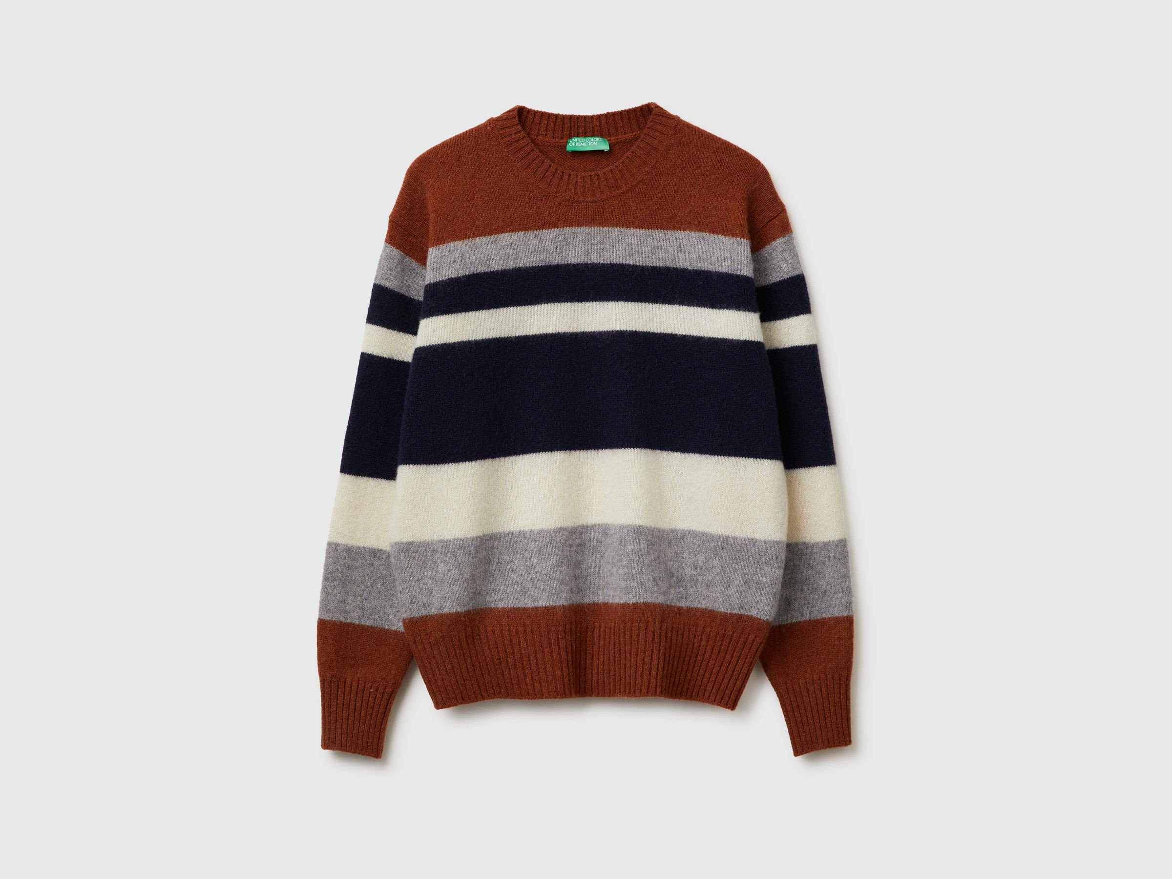United Colors of Benetton Maglione righe lana Shetland maniche lunghe