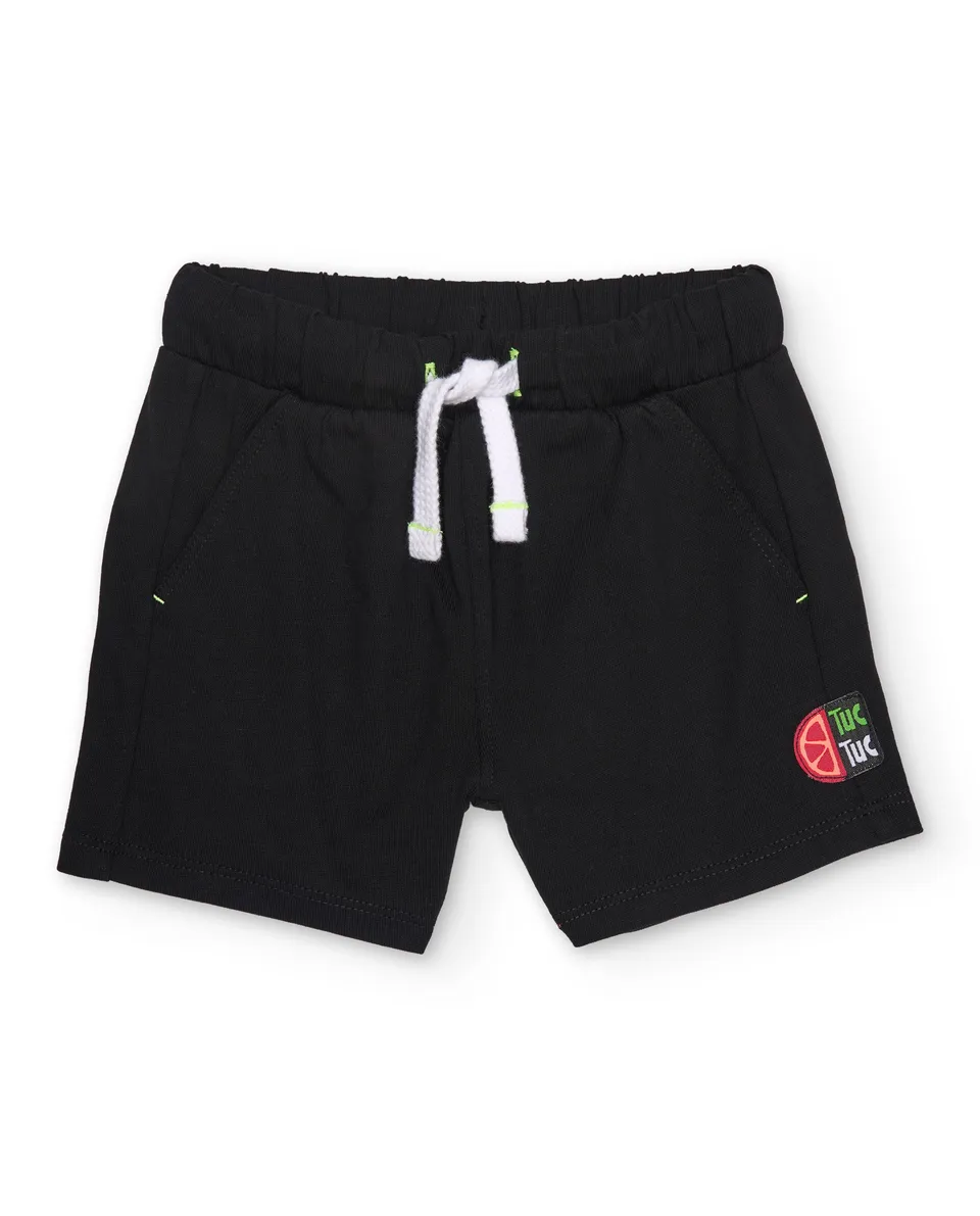 TucTuc Bermuda bermuda bambino nero cotone coulisse