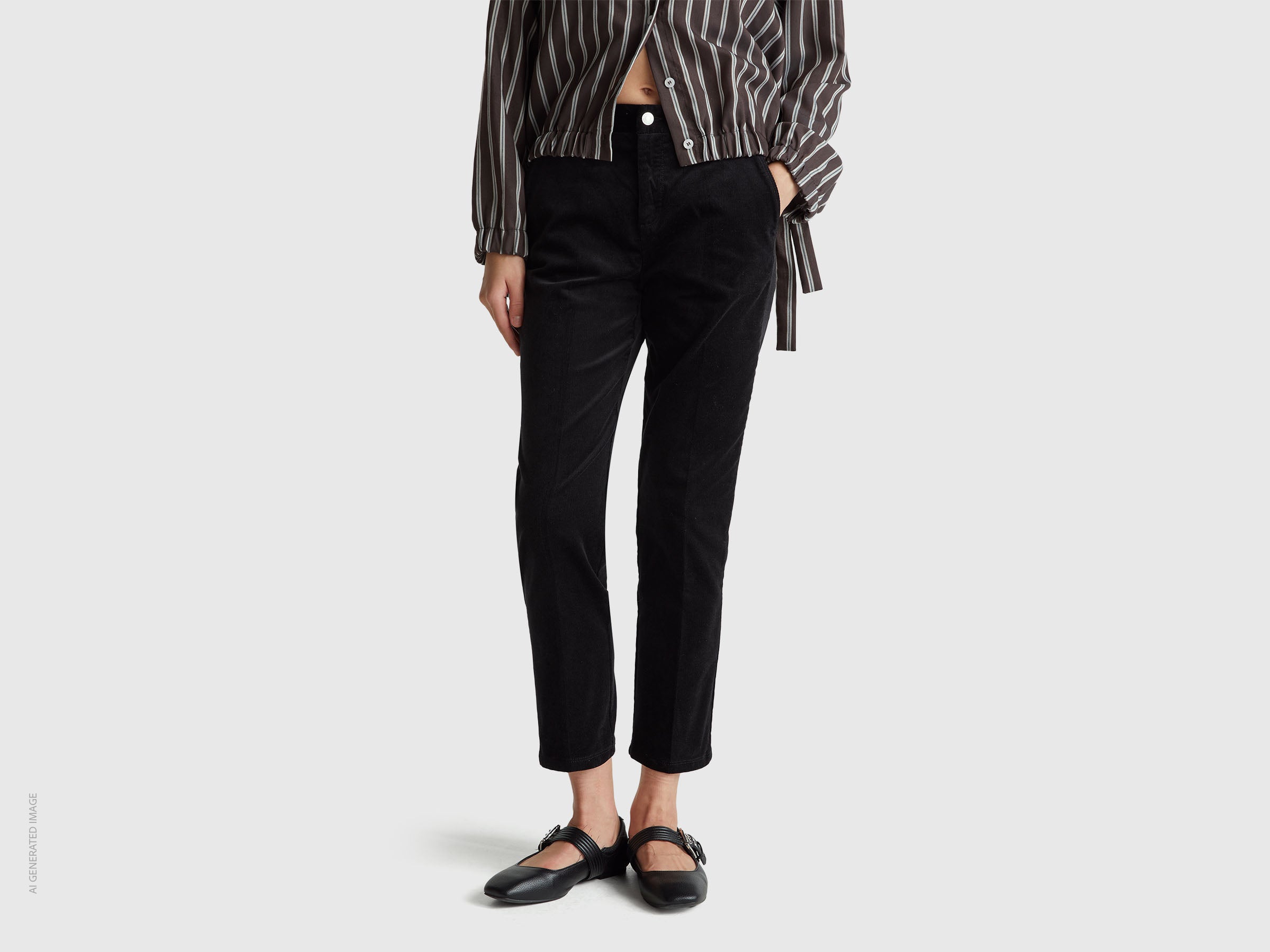 United Colors of Benetton Trousers Pantaloni Chino Velluto Elasticizzato