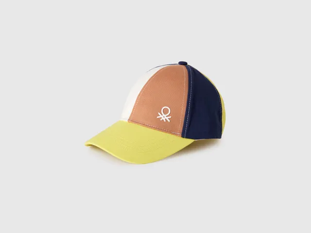 United Colors of Benetton Cappellino cotone bimbo color block logo