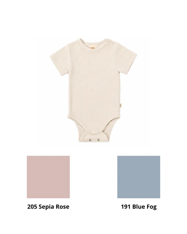 Woolly Organic Short-Sleeve Bodysuit body neonato Tencel