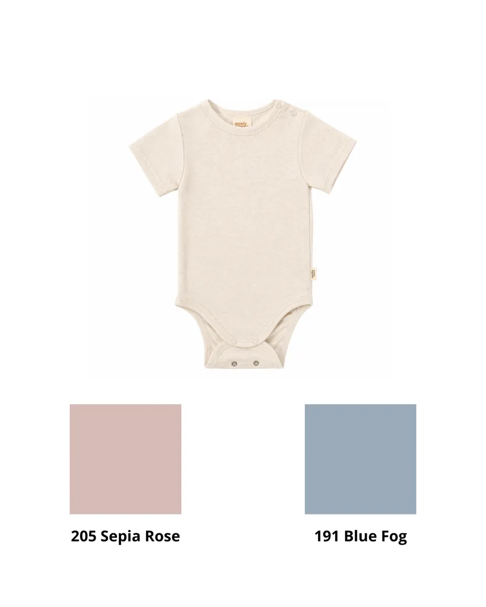 Woolly Organic Short-Sleeve Bodysuit body neonato Tencel