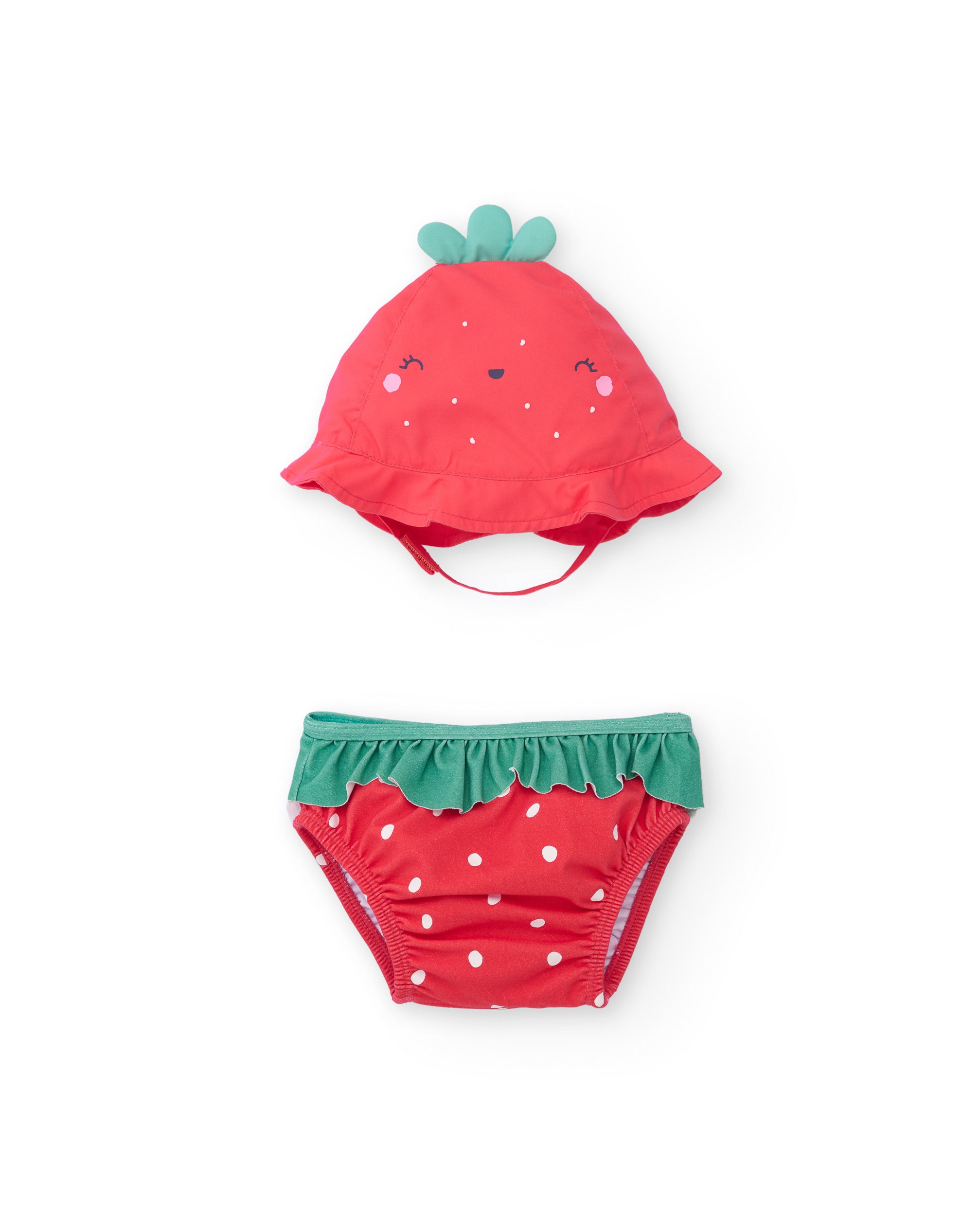 TucTuc Costumi Da Bagno Completino Neonata Rosso 1-3 Mesi UPF 50+