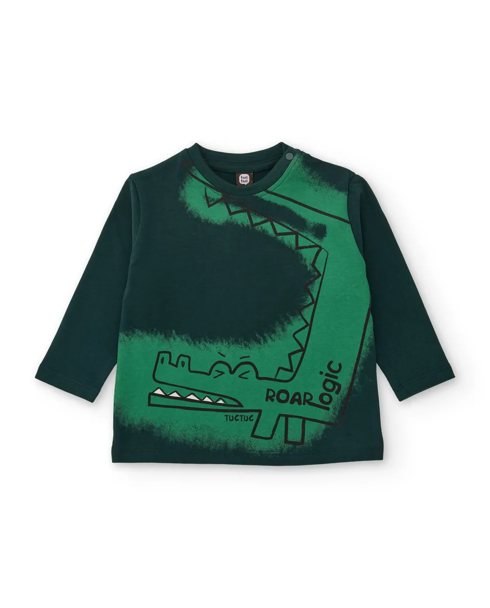 TucTuc Magliette Jersey Coccodrillo Maglia Verde Maniche Lunghe