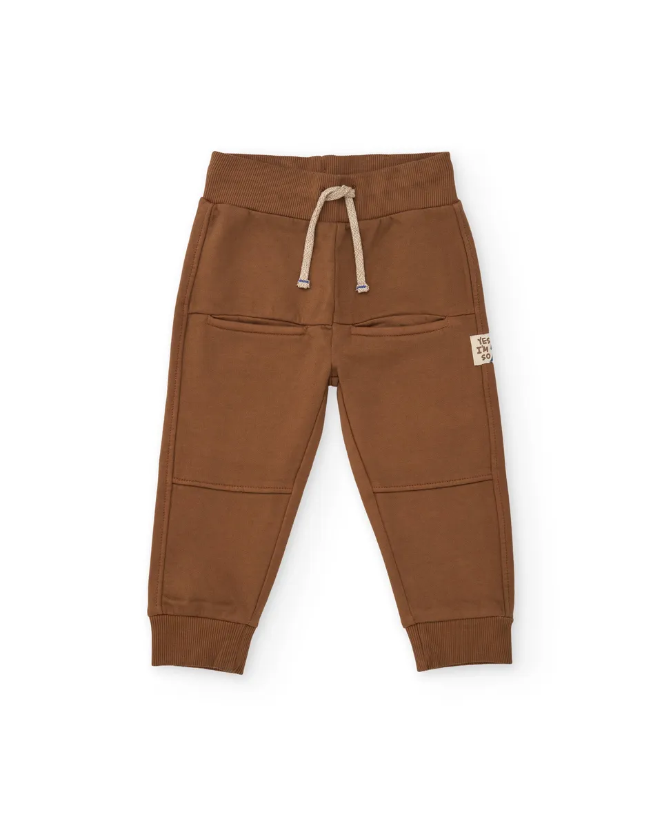TucTuc Pantaloni Felpa Bambino Marrone Chiaro Cotone