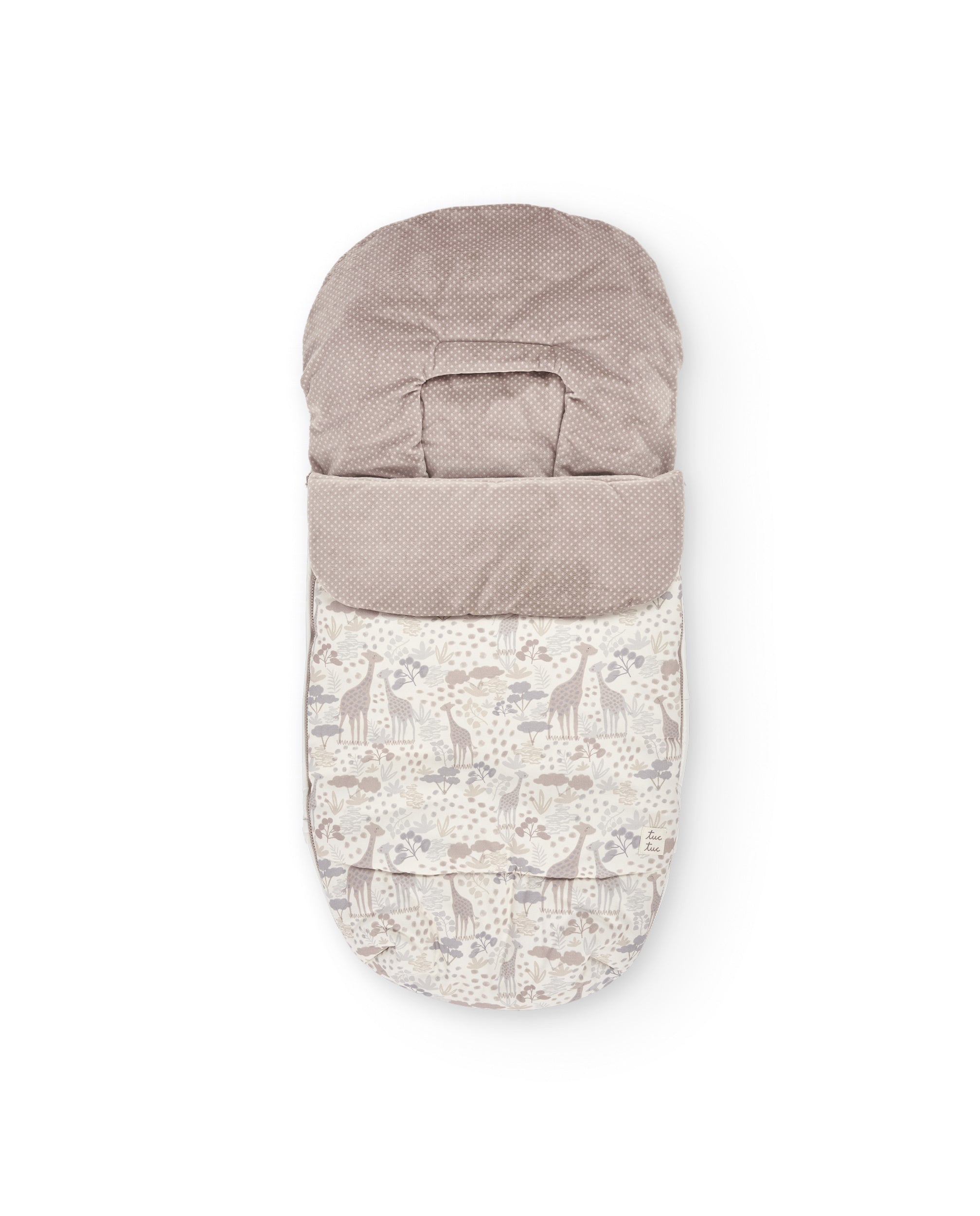 TucTuc Puericultura sacco passeggino beige stampa giraffe