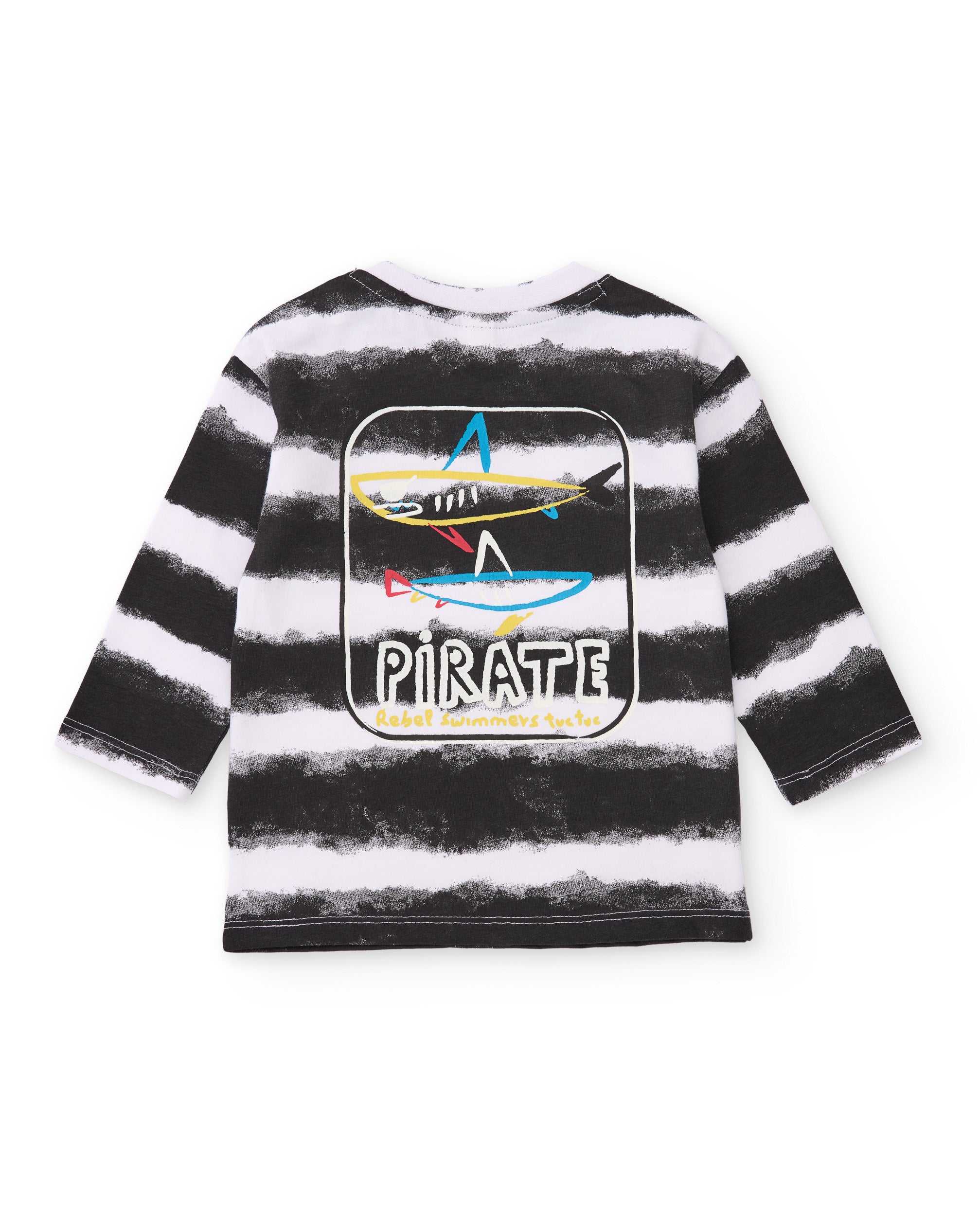 TucTuc Magliette T-shirt bambino nera righe pirata