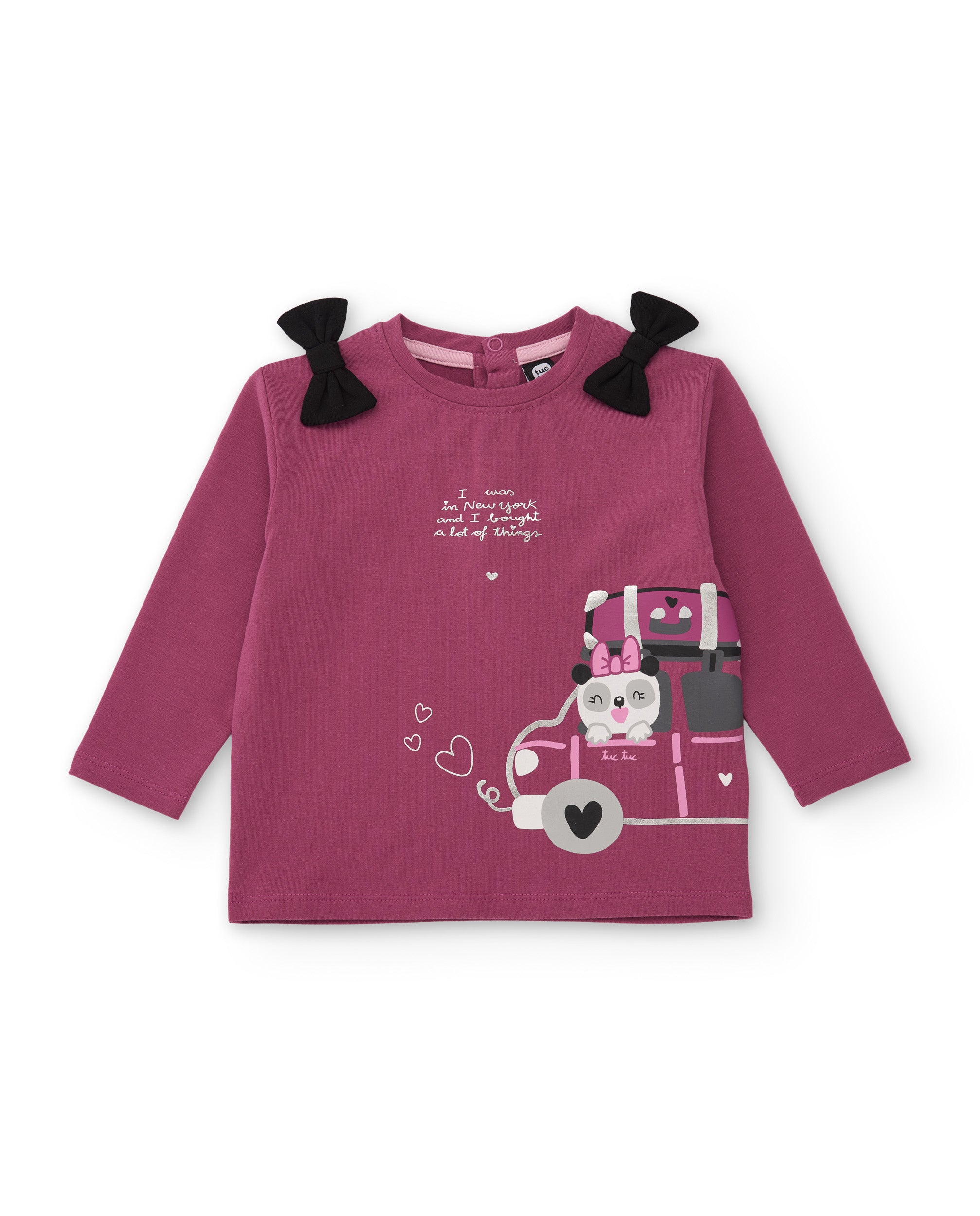 TucTuc Magliette maglia bambina viola fiocchi spalle