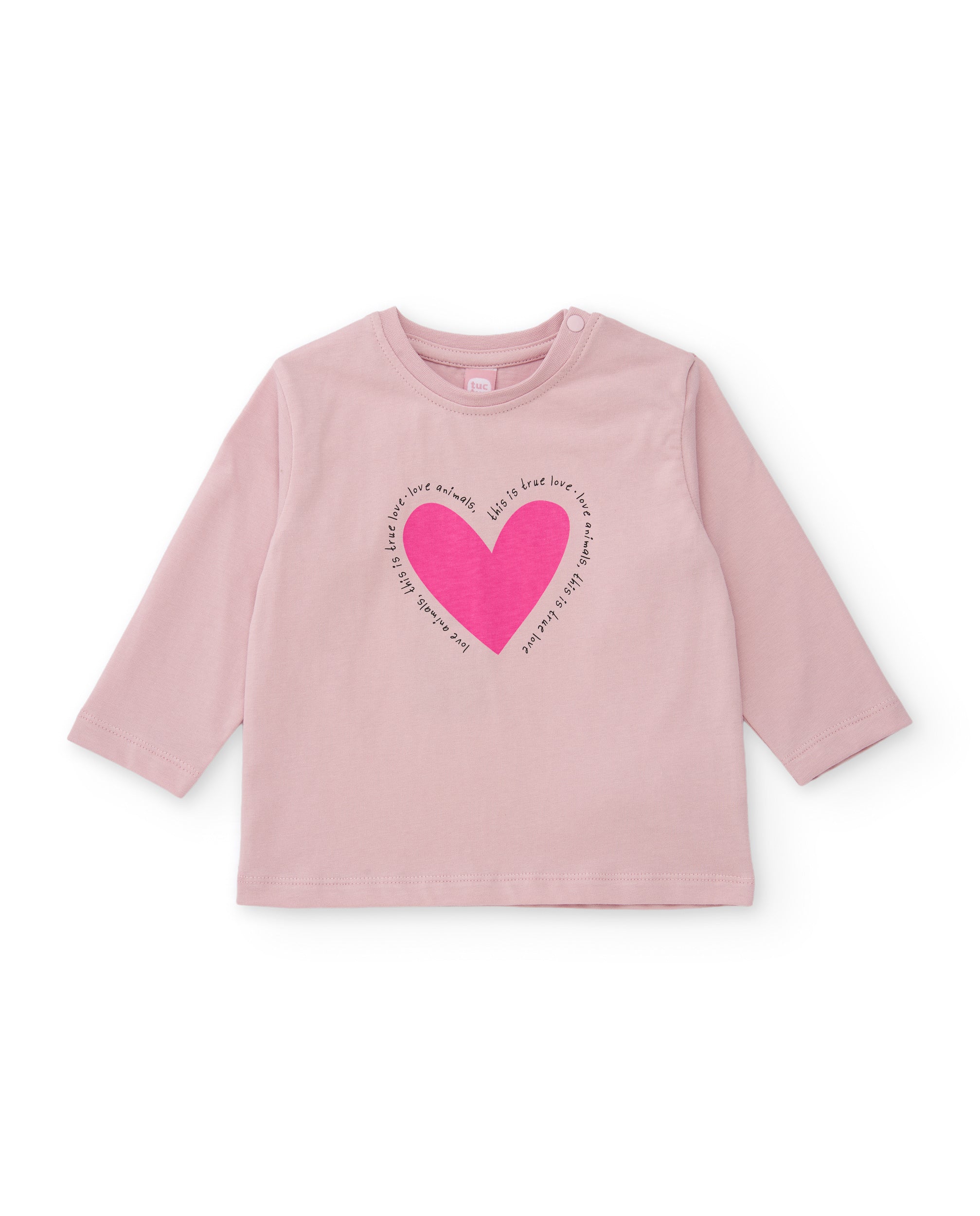 TucTuc Magliette maglia bambina rosa cuore maniche lunghe