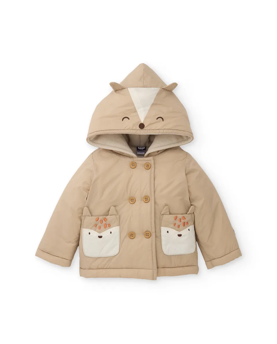 TucTuc Cappotti Cappotto neonato beige cappuccio orecchie