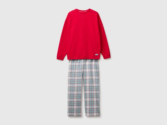 United Colors of Benetton pigiama felpa flanella quadri S