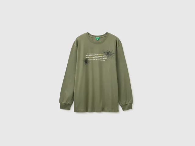 United Colors of Benetton t-shirt cotone organico stampa L
