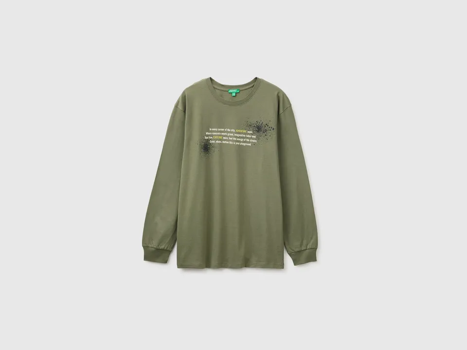 United Colors of Benetton t-shirt cotone organico stampa L