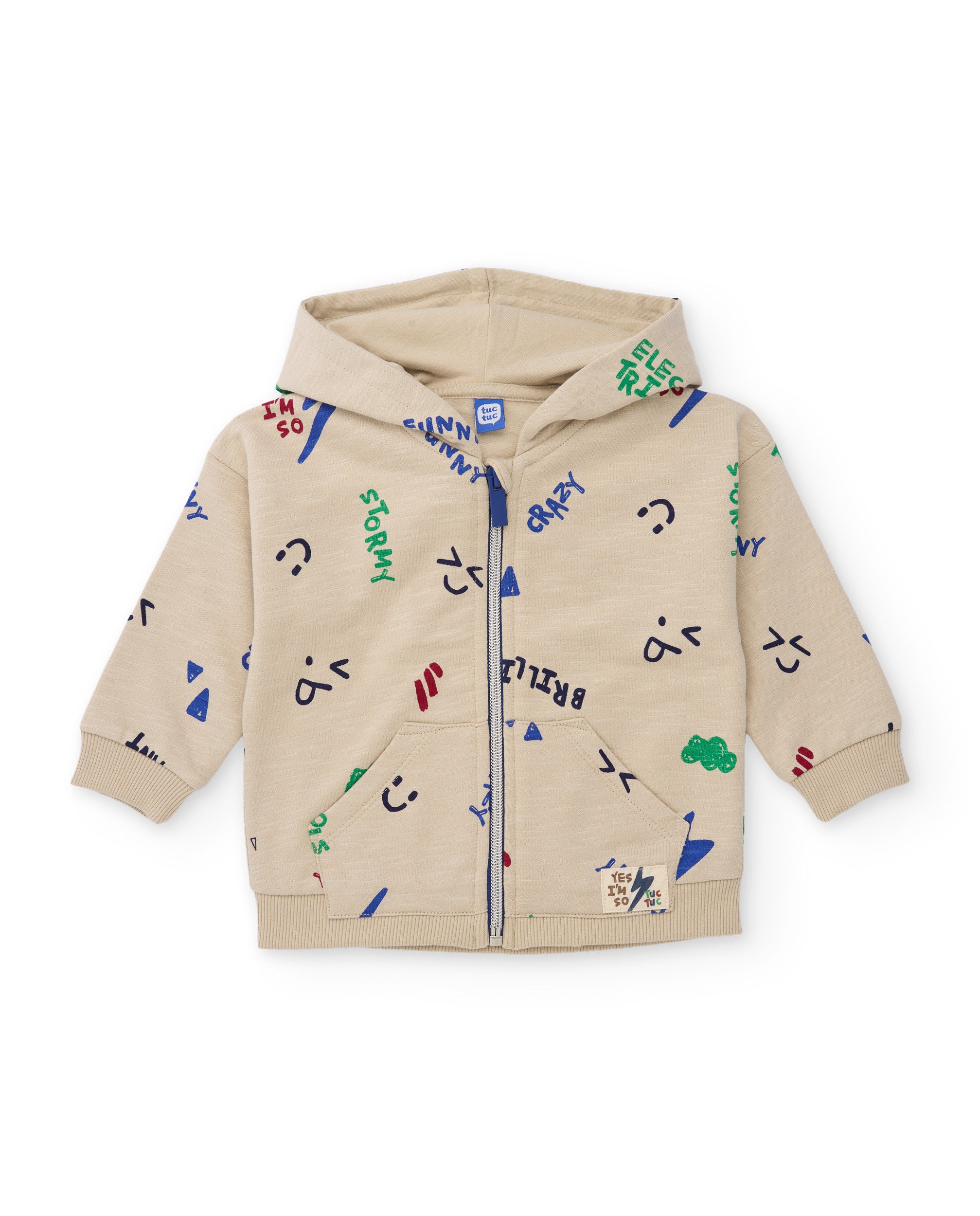 TucTuc Completi tuta bambino beige felpa cappuccio
