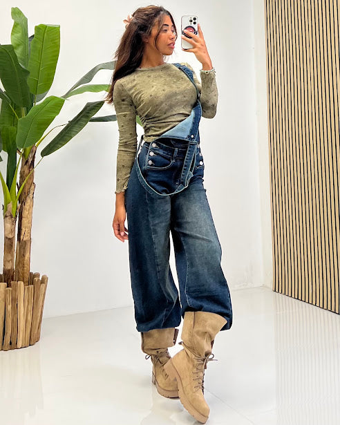 Sottosopra JEYW1890 salopette jeans scuro taglia M