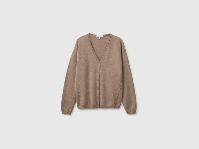 United Colors of Benetton Sweaters Cardigan Lana Cashmere Scollo V