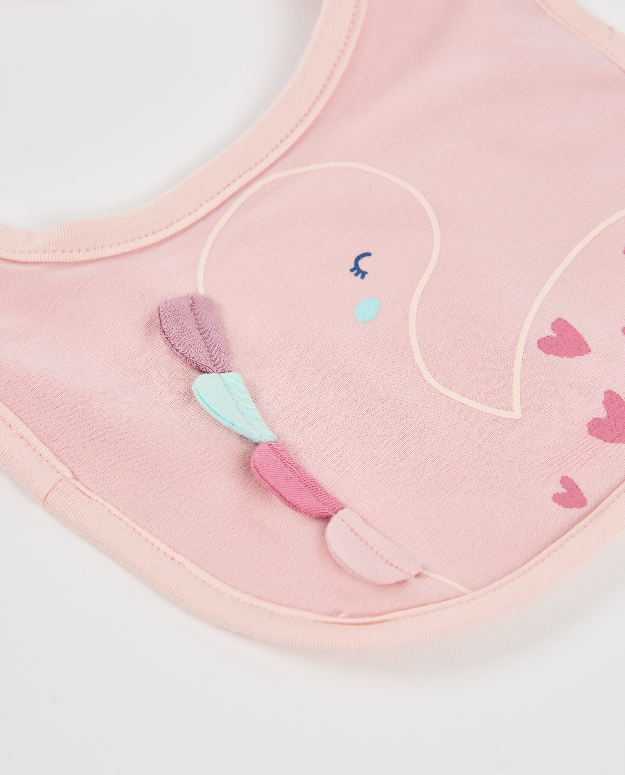 TucTuc Accessori Bavaglini Cotone Neonato Rosa Dinosauro 2pz