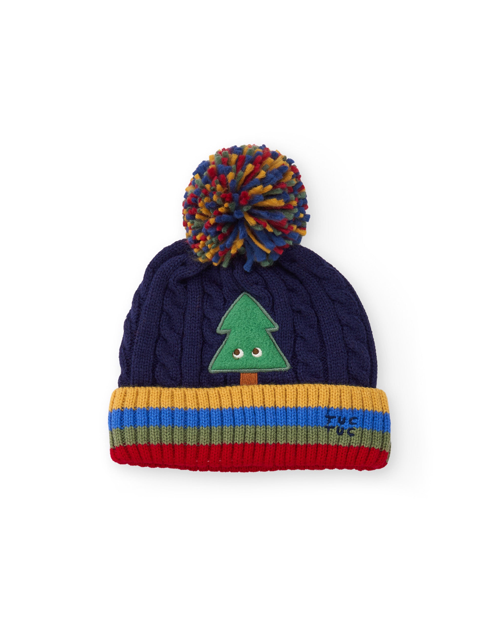 TucTuc Accessori Berretto Tricot Blu Marino Pon Pon