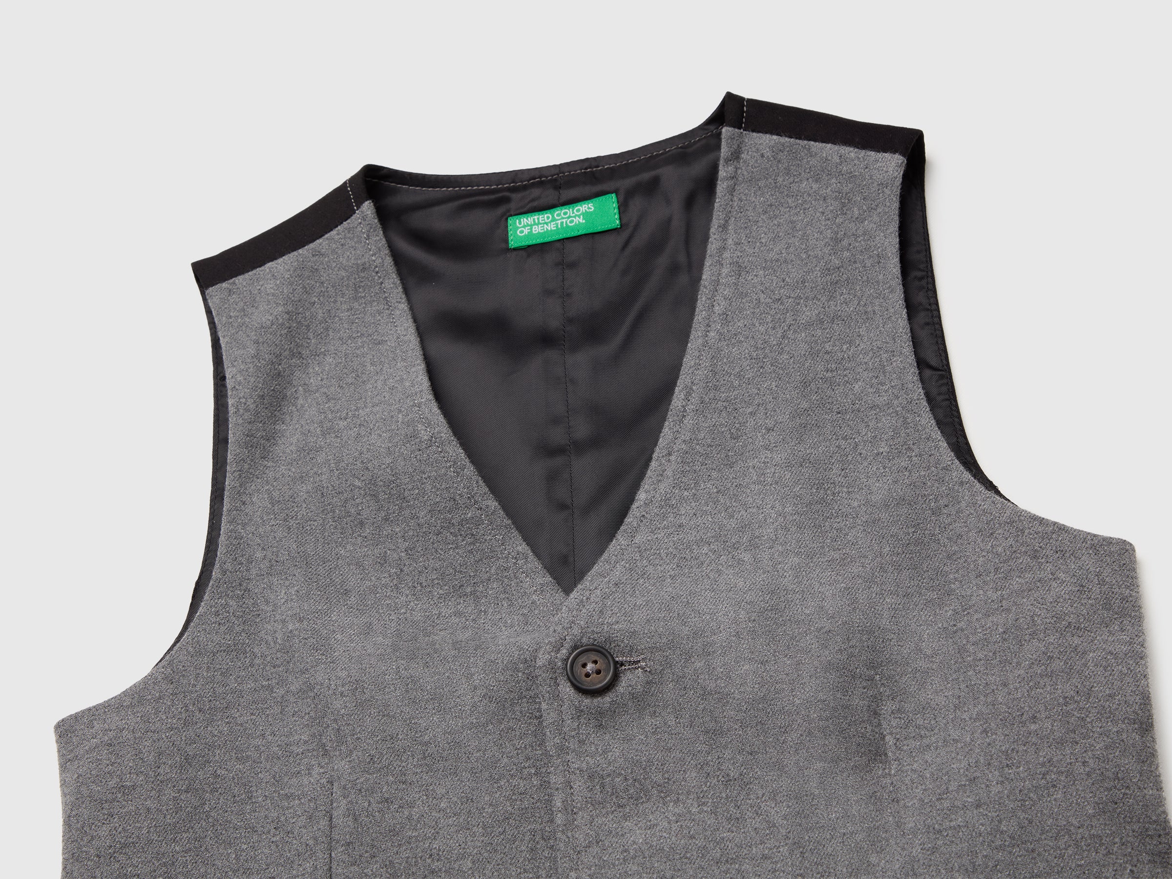 United Colors of Benetton gilet flanella scollo V slim fit
