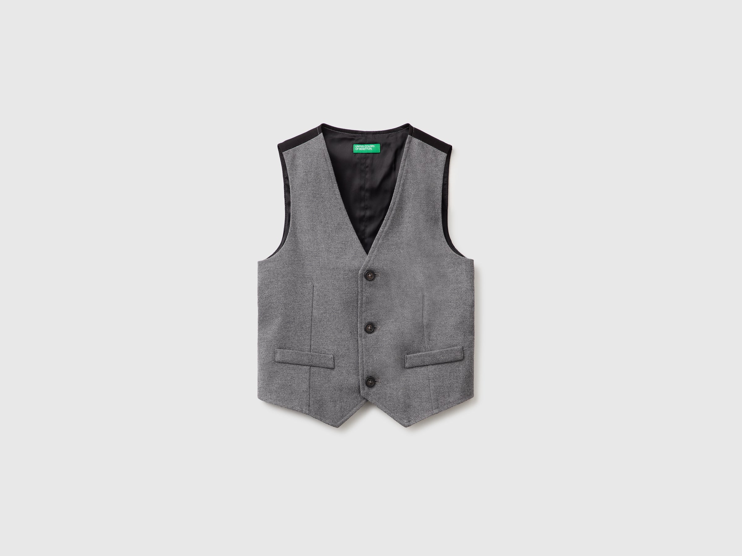 United Colors of Benetton gilet flanella scollo V slim fit