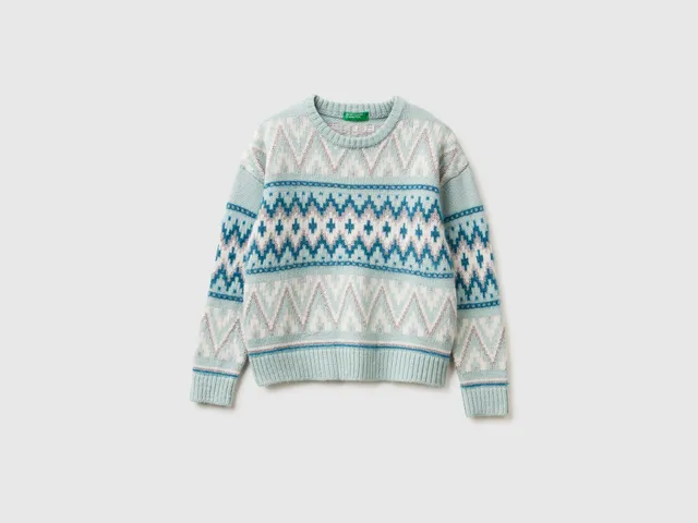 United Colors of Benetton Maglione Jacquard Misto Lana L