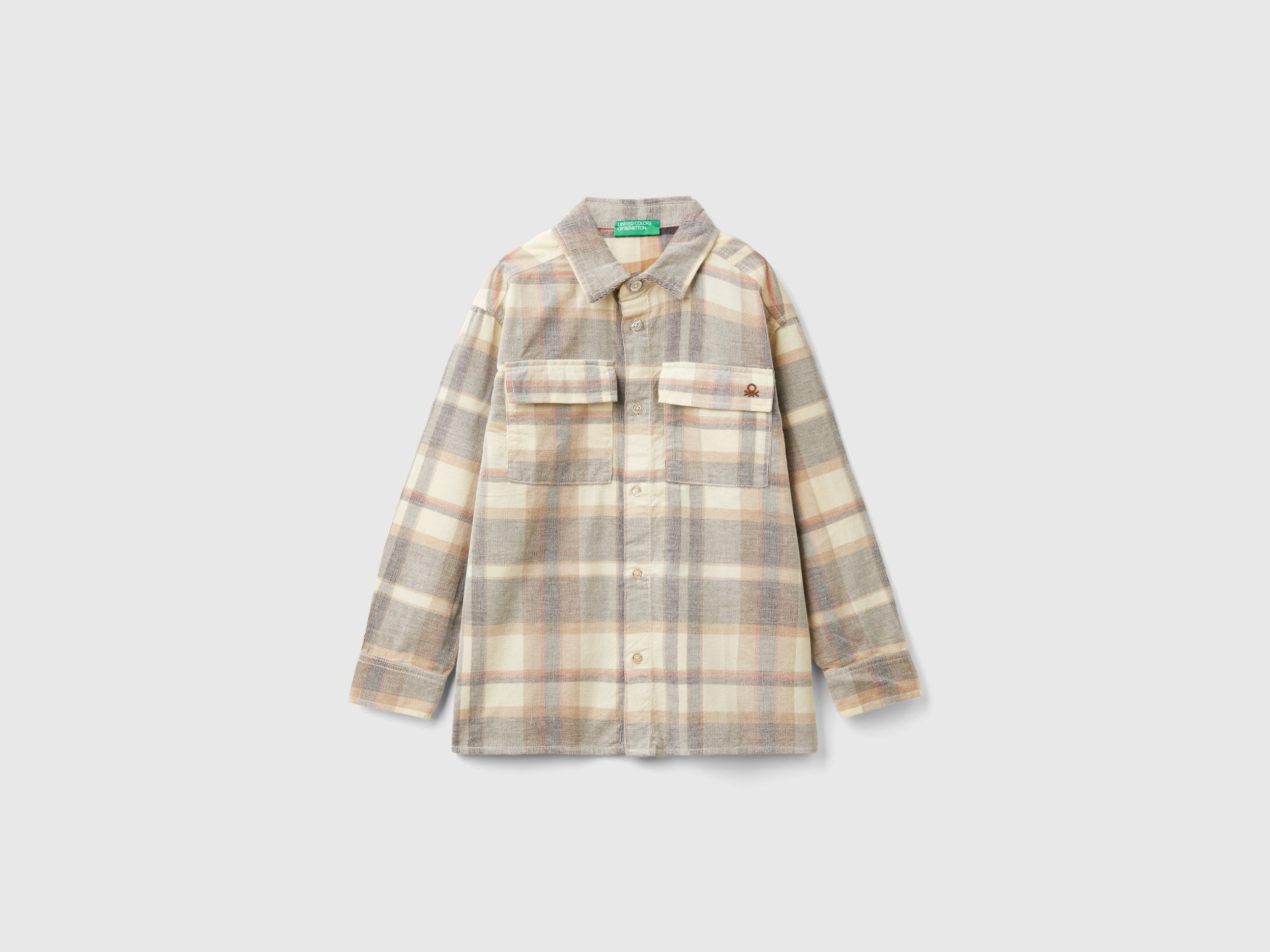 United Colors of Benetton camicia velluto tartan cotone M