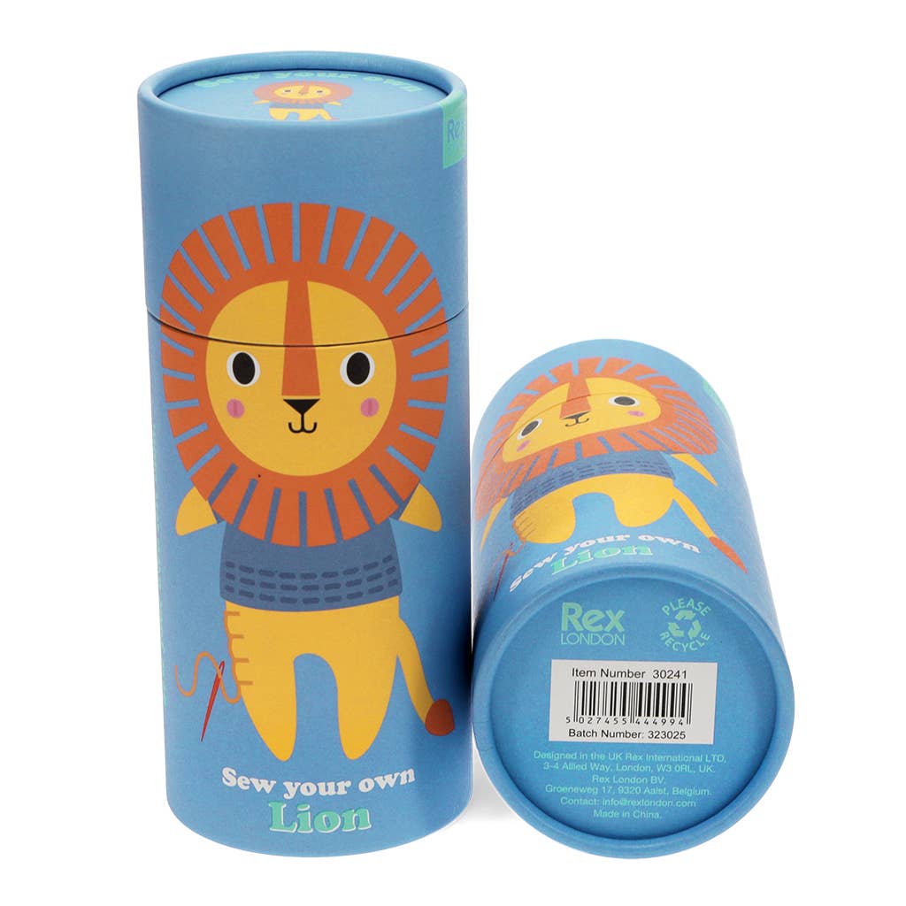 Rex London Kit Cucito Crea Il Tuo Leone Feltro 21 cm