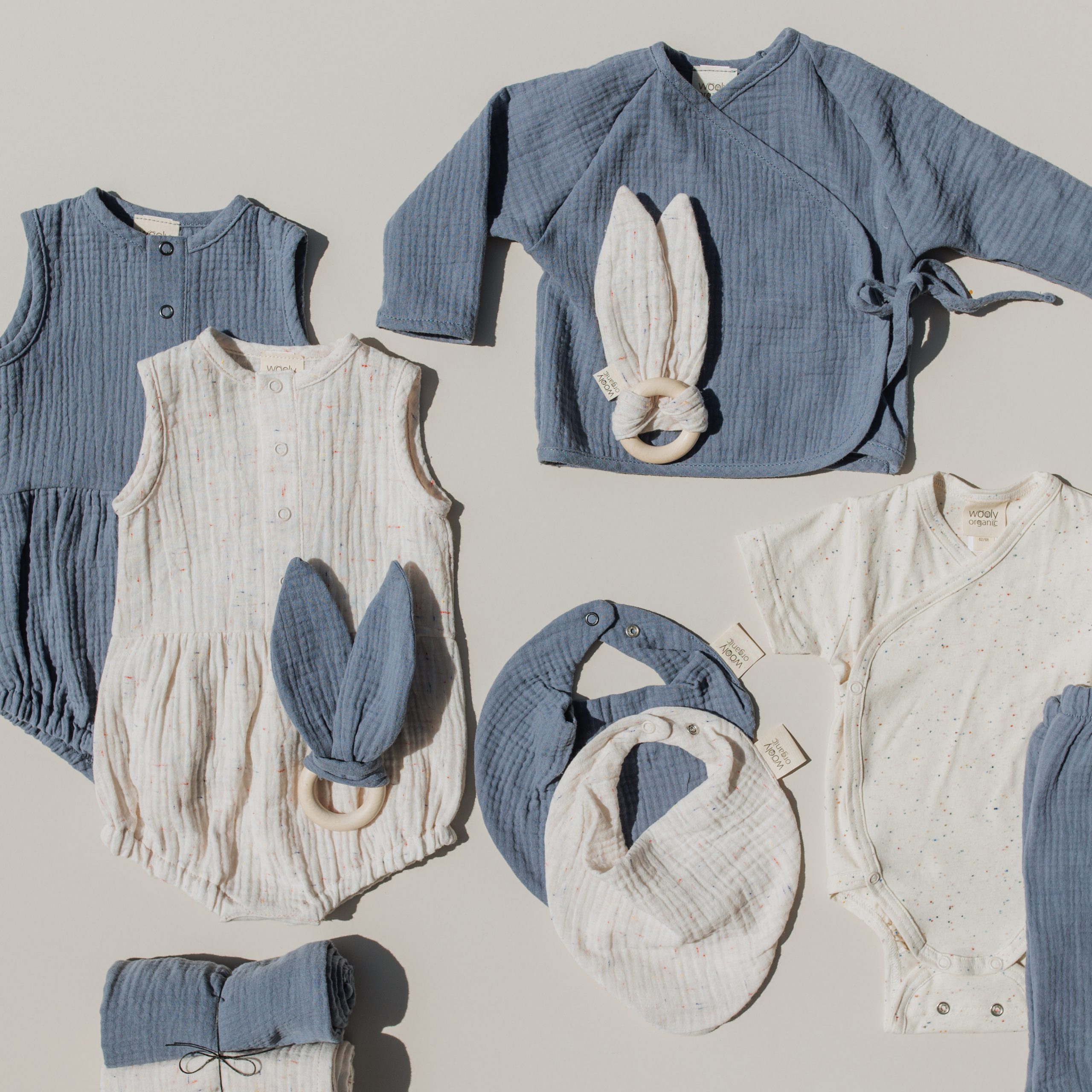 Woolly Organic Baby Rompers Muslin Romper GOTS SS25 pagliaccetto cotone