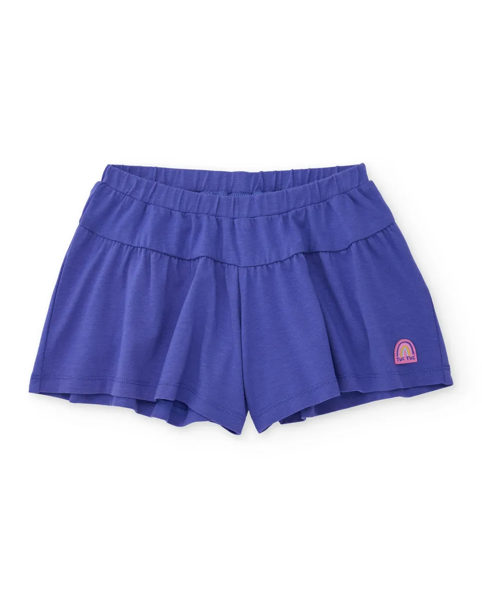 TucTuc Bermuda short bambina fluido lilla maglia