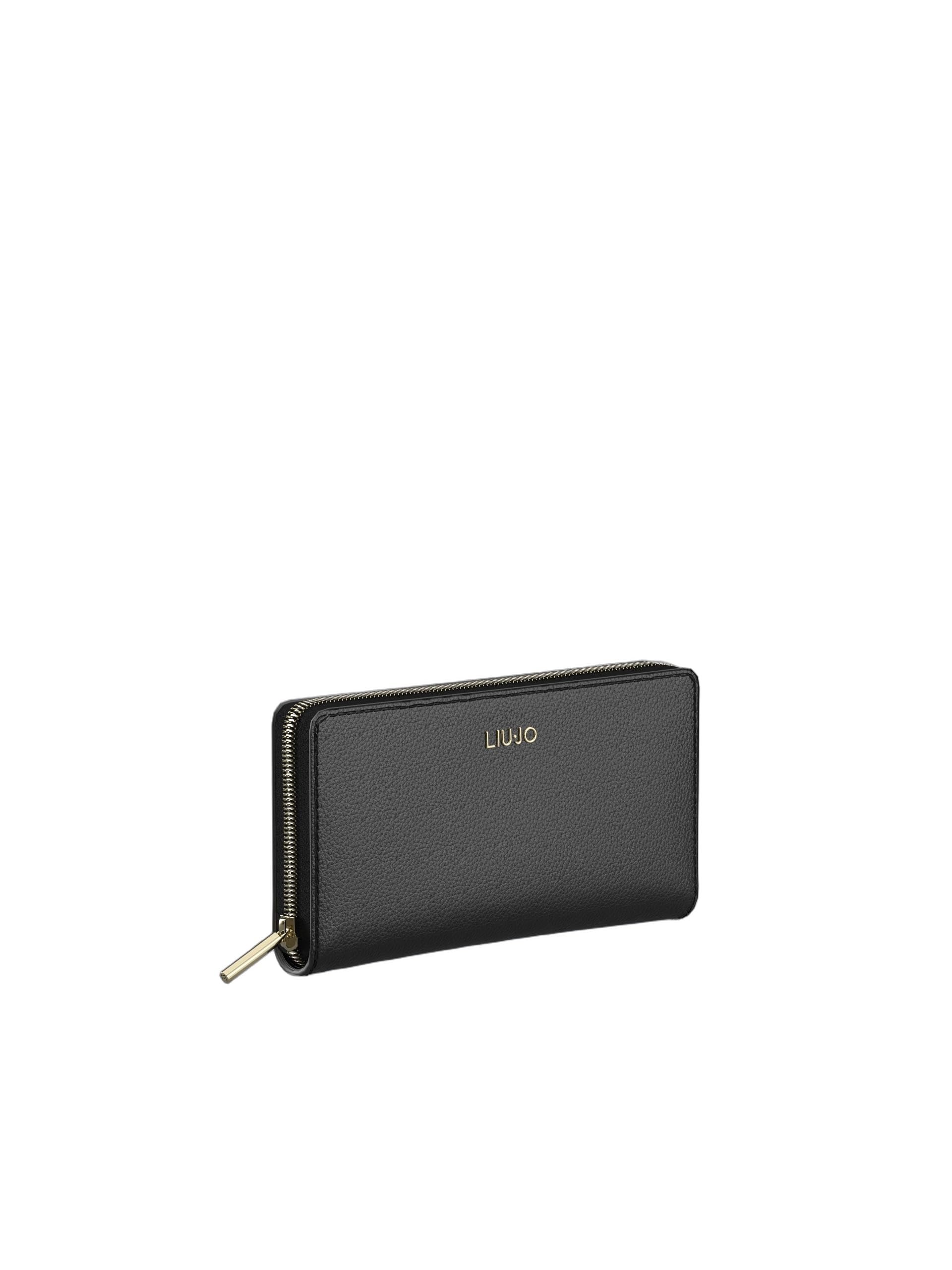 Liu Jo AF6170 E1019 portafoglio zip around nero XL cerniera