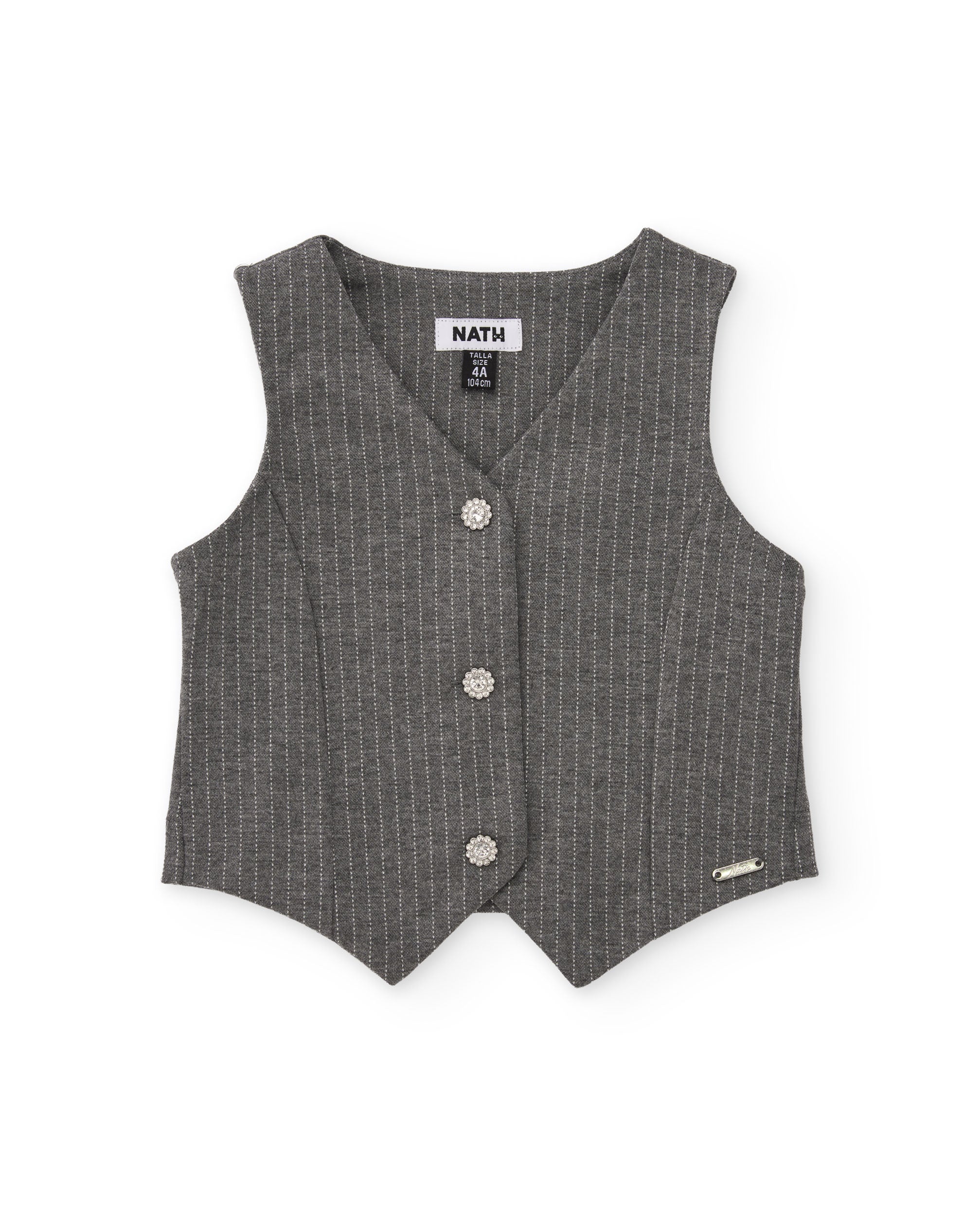 TucTuc Maglioni gilet bambina grigio righe bottoni