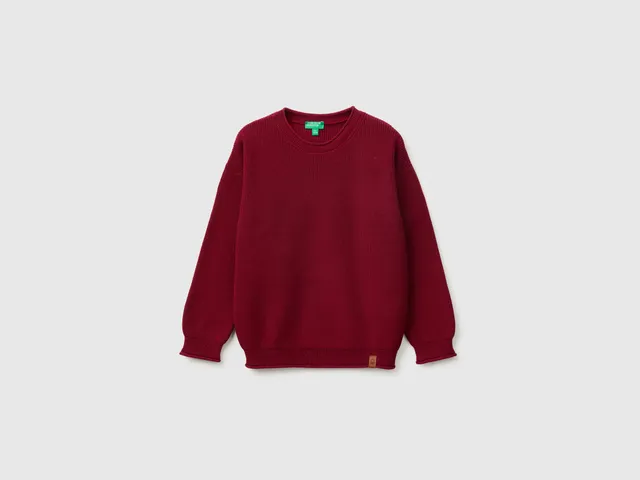 United Colors of Benetton Maglione Cotone Puro Girocollo L