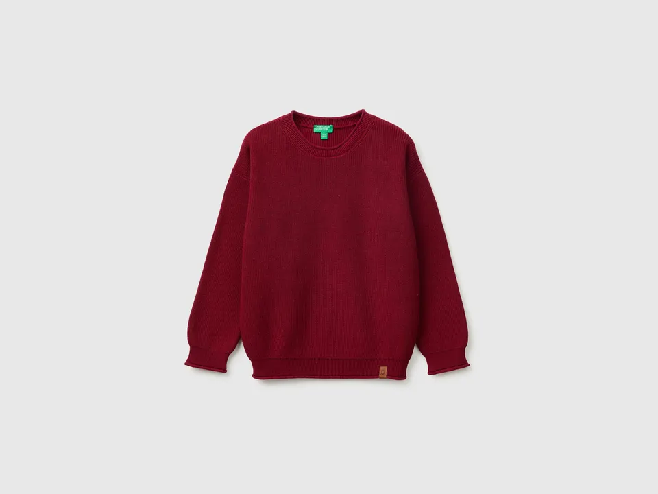 United Colors of Benetton Maglione Cotone Puro Girocollo L