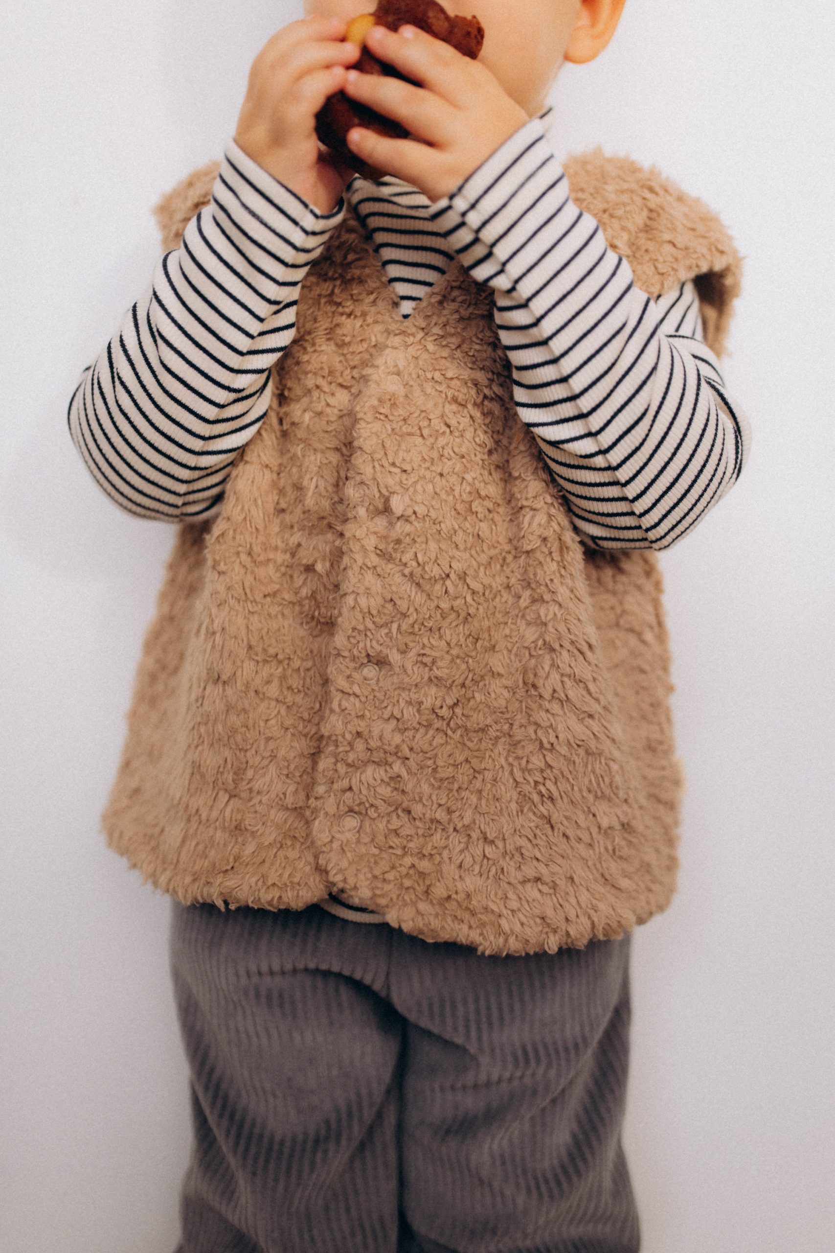 Woolly Organic Oversized Plush Vest gilet bimba cotone bio