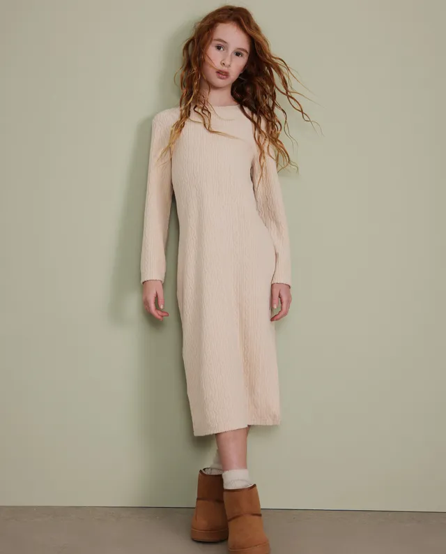 TucTuc Vestiti Abito Midi Bambina Tricot Beige Coste