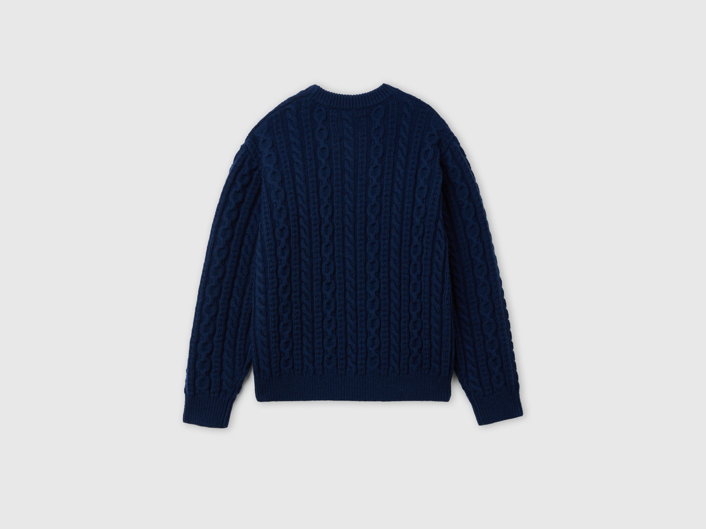 Benetton Wool blend cable knit sweater maglione lana taglia M
